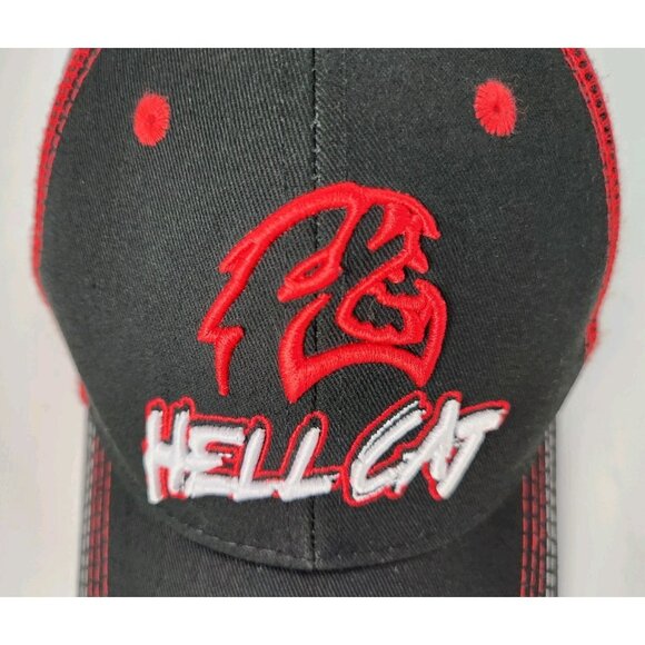 Dodge SRT Supercharged Hellcat Black & Red Hat Cap Choko Adjustable - Picture 6 of 9